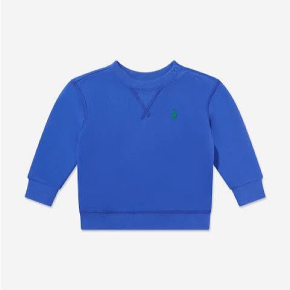 NWT Ralph Lauren Blue Fleece Pullover Sweatshirt ( 18 months/24 months)